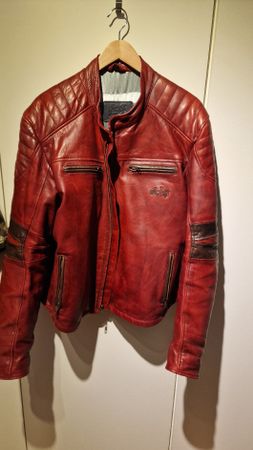 Schwere Old-school Vintage Motorrad Lederjacke Gr. 58 ca 2XL