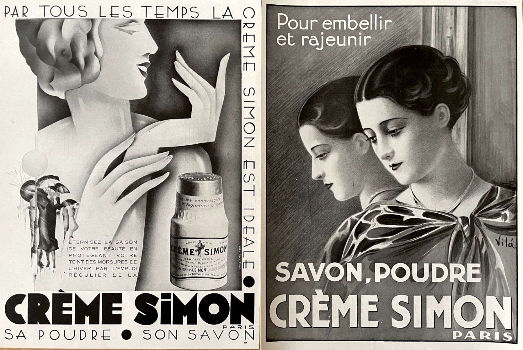Foto & Immagini: Crème Simon - 2 alte Werbungen / Publicités 1932/33 – Usato da Savagnier venduto da Ne2065 1