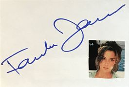 Famke Janssen Autogramm signiert Karte mit Bild 10x15cm