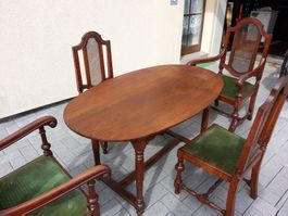 antiker Holländischer Holz Tisch mit 4 Stühle 20-iger Jahren
