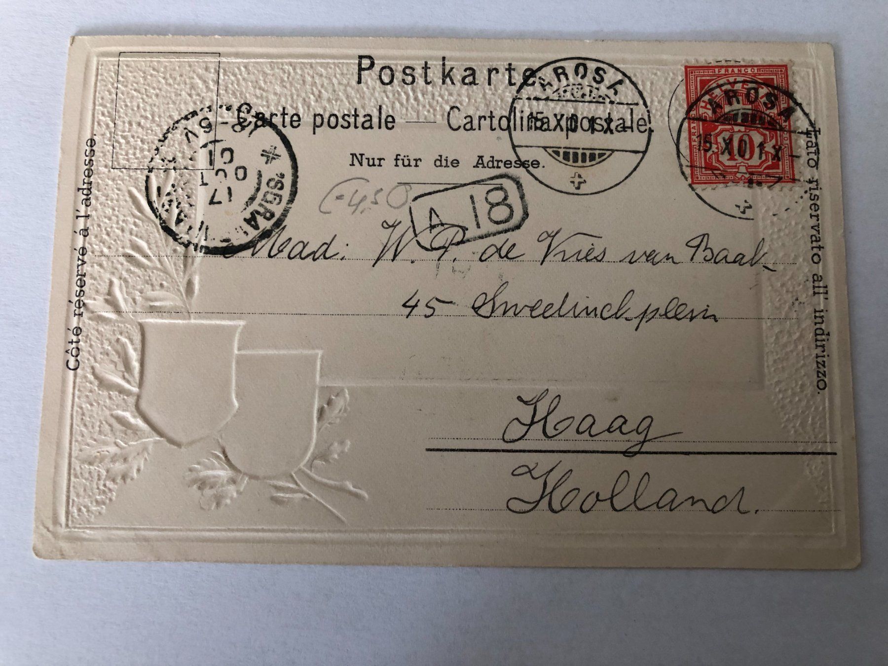 Ansichtskarten: Ansichtskarte Chur Postplatz  1901 – Gebraucht aus Pfäffikon ZH von Waltoversand 1