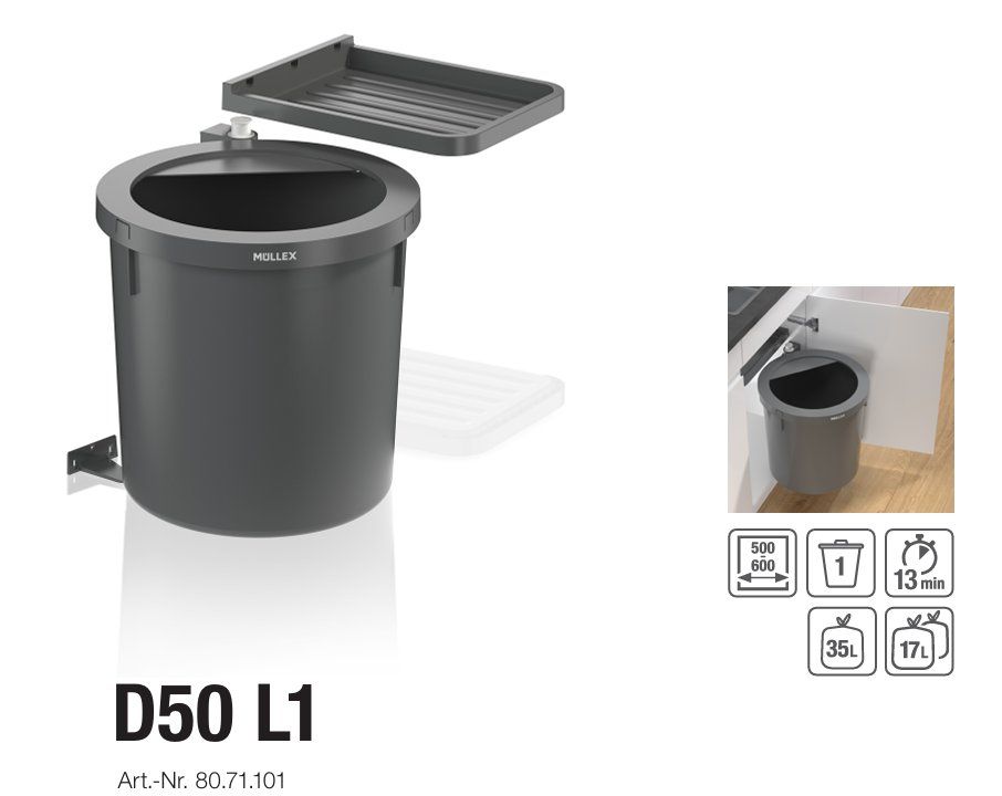 Müllex Cestini per rifiuti: 082 Müllex Abfallsystem D50 L1 – Nuovo (secondo la descrizione) da Derendingen venduto da Meisterstuecke 2
