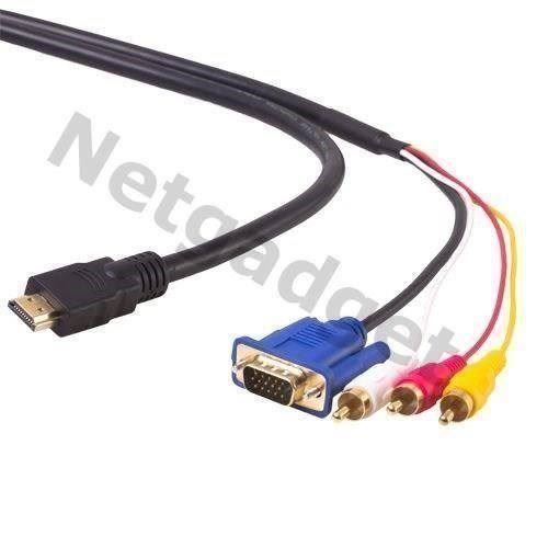 Cavi: HDMI auf VGA+3RCA Kabel Adapter - 1.8m – Nuovo e nell'imballaggio originale da Yverdon-les-Bains venduto da Netgadget_SARL 1