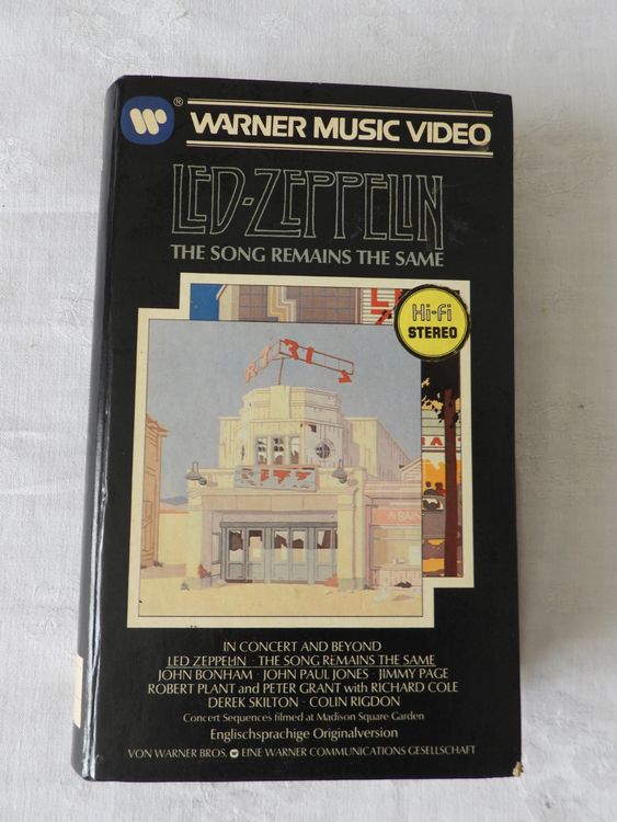 Led Zeppelin The Song Remains The Same VHS In Concert (Gebraucht) in ...