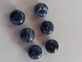 6 Stk. Sodalith Steine D:14mm Breit ca.9mm
