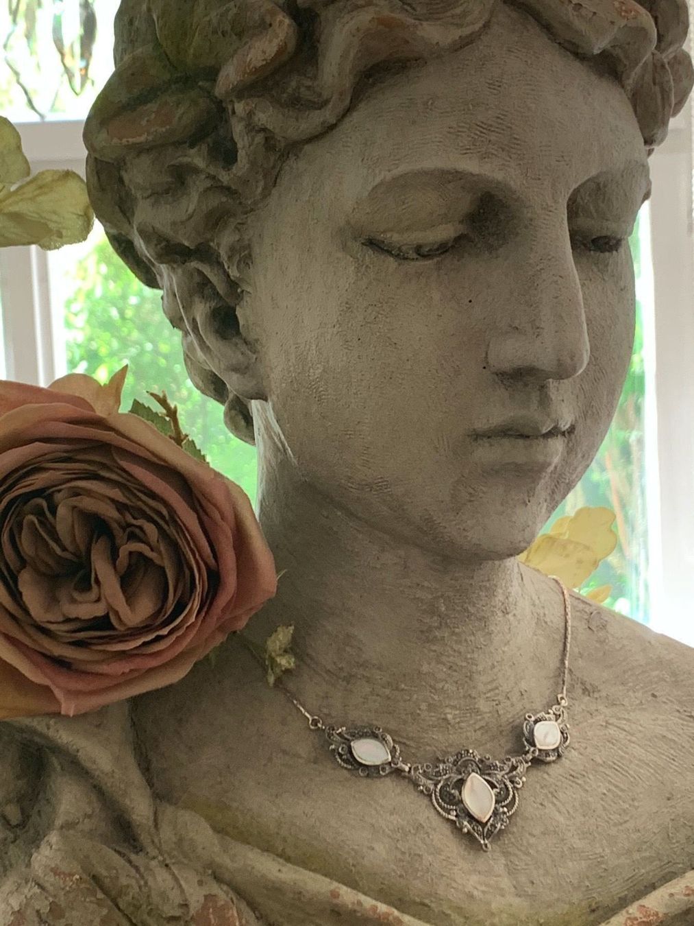 Catenine: Halskette Collier Silber Perlmutter Markasiten wunderschön! – Nuovo (secondo la descrizione) da Bern venduto da Jiffy 1