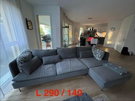 Graues Ecksofa aus Stoff