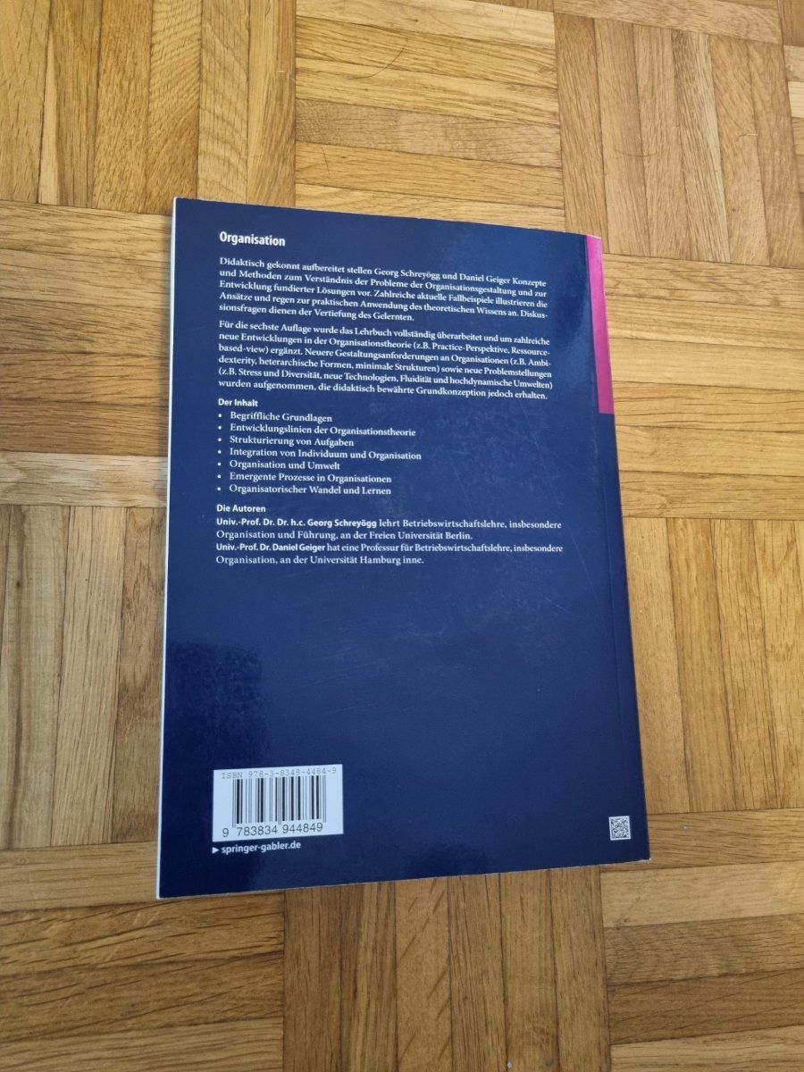 Libri: Organisation 6. Auflage – Usato da Kaiseraugst venduto da archstud 1