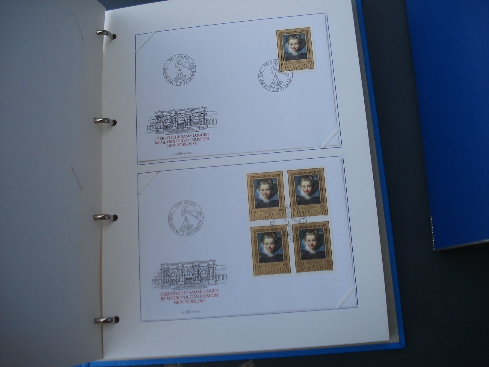 Alle Briefmarken: Ordner mit FDC Liechtenstein, 1985-2000, Satz, Einzel, 4erbl – Gebraucht aus Niederwil AG von morostahu 2