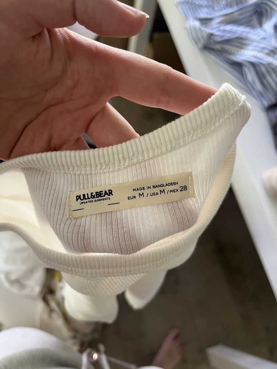 Pull&Bear Top: Pull&Bear Top, Weiss, Rippstrick, Gr. M, Sommerlich – Nuovo (secondo la descrizione) da Gockhausen venduto da Lali013 1