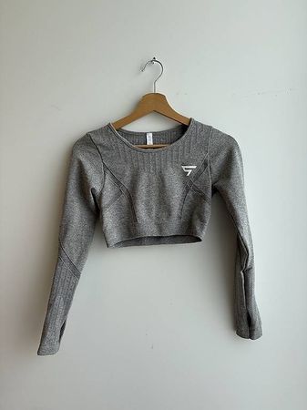 Squatproof Crop Top langarm Gr. S hellgrau