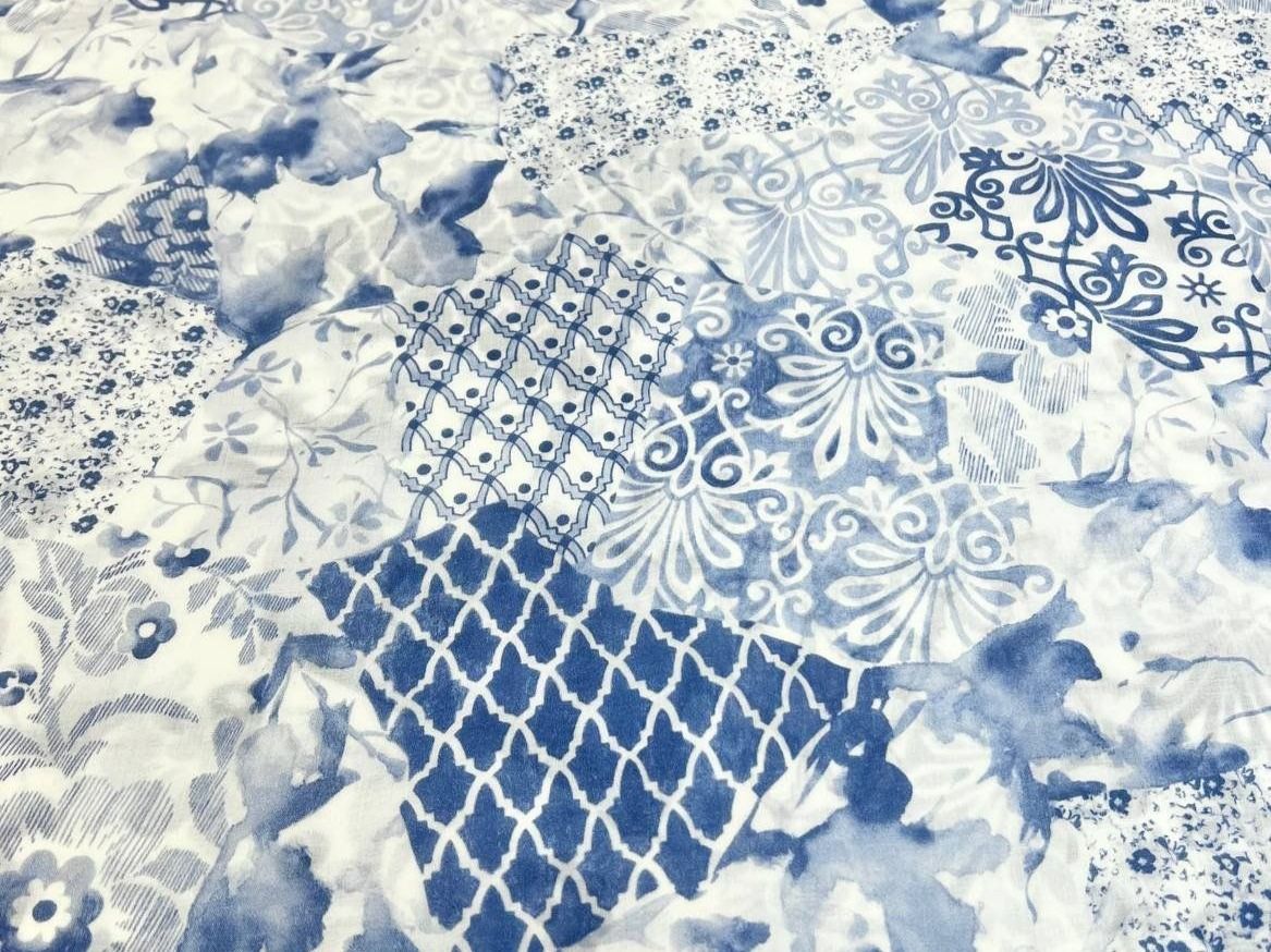 Tessuti: Ital. Batist Baumwolle 1.5x1.40m Patchwork blu – Nuovo (secondo la descrizione) da Lufingen venduto da Voyager7 1