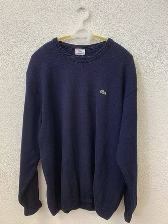 Vintage Lacoste Devanlay Strickpullover Grösse 6 Dunkelblau