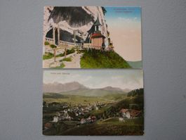 2 ANTIKE ANSICHTSKARTEN GAIS - SÄNTIS WILDKIRCHLI APPENZELL