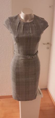 Karo Kleid, Office Dress, Etuikleid, lady gray, robe grise