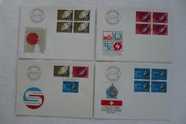 1973 4 FDC Sondermarken I Satz & 4er-Blocks SBK 520 - 522