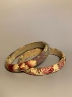 Lot de 2 bracelets vintage tissu fleuri, printemps ✨🌸