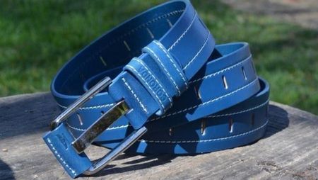 PLGS | Coronda | Ledergürtel in blau 120cm (88.5-108.5cm)