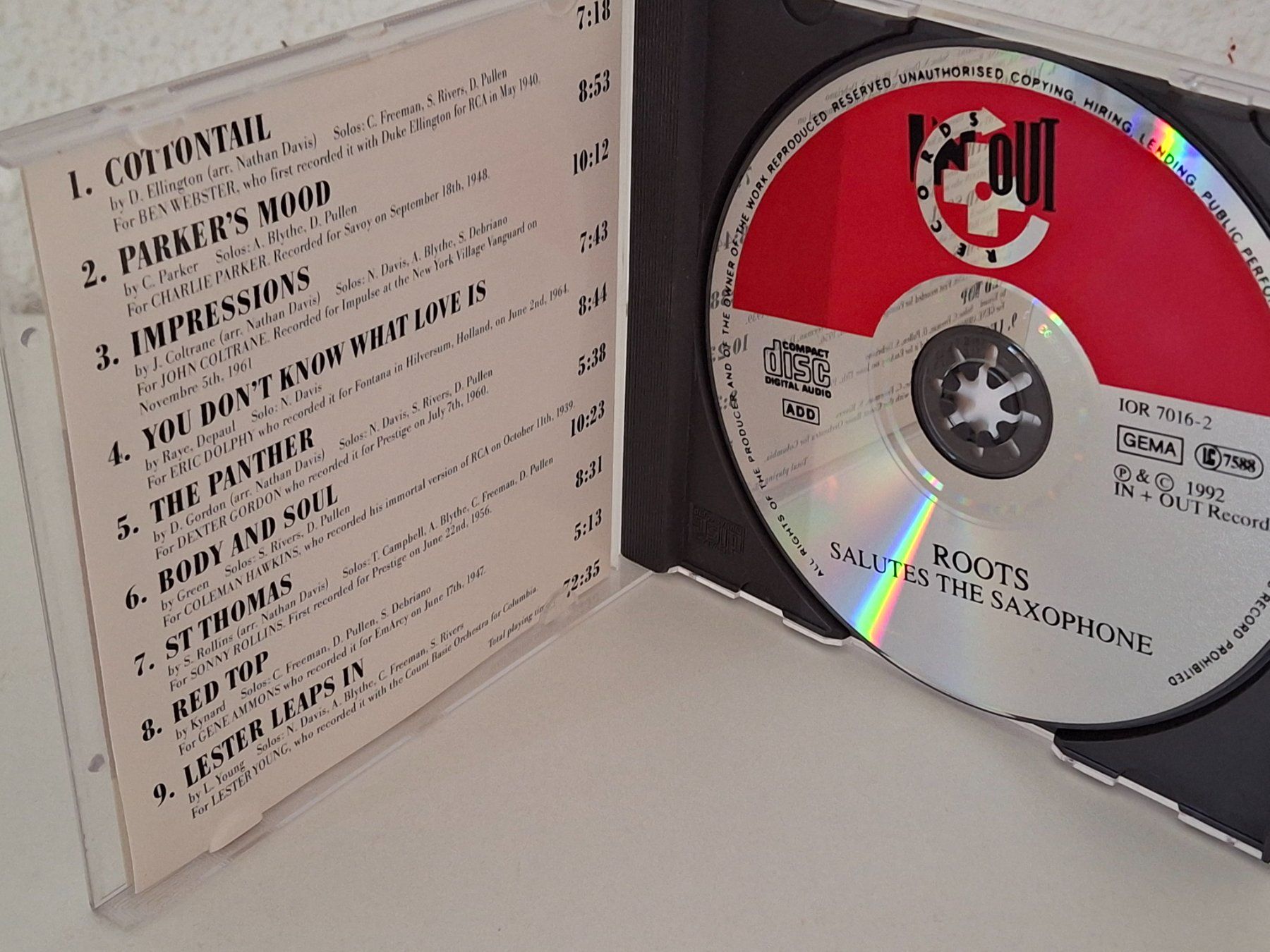 CD: CD "Roots" Salutes The Saxophone 1992 – Usato da Aarberg venduto da Jackup1 2