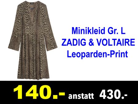 🔴 Minikleid Gr. L ZADIG & VOLTAIRE Leoparden-Print /027C