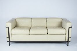 Cassina LC2 3er Sofa - Le Corbusier - beiges Leder