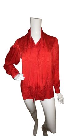 Saint Laurent Seidenbluse, rot, Grösse 40, Top Zustand!