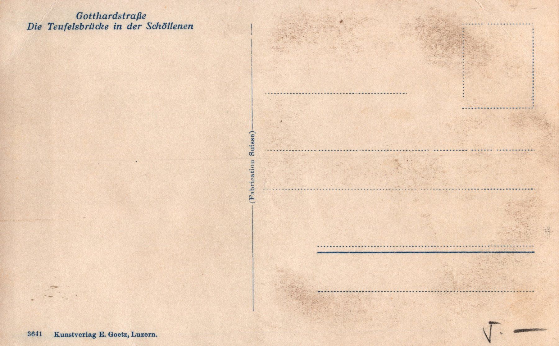 Ansichtskarten: 0043 - Postkarte / Ansichtskarte - Teufelsbrücke Schöllenen. – Gebraucht aus Reinach BL von Boston-Verkauf 1
