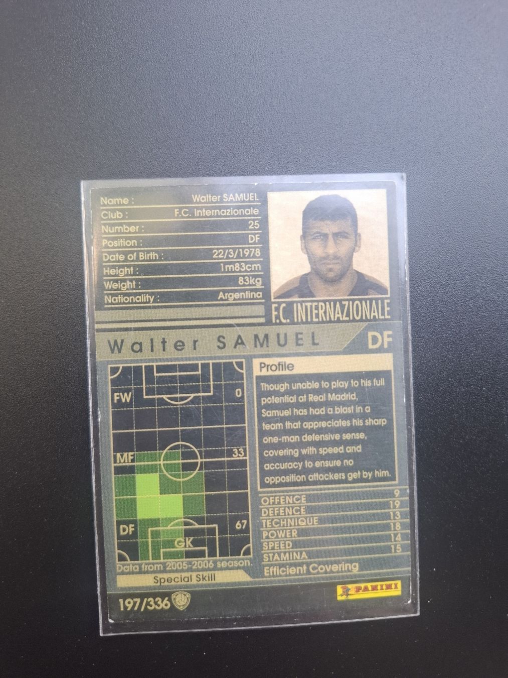 Panini Carte collezionabili: Walter Samuel Inter Mailand WCCF 2005–2006 Panini – Usato da Wetzikon ZH venduto da itriale 1