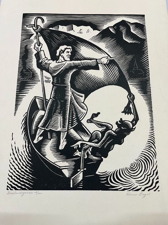 Xilografie: WERNER ENGEL HOLZSCHNITT SIGNIERT NUMMERIERT – Usato da Gersau venduto da grafik-kunst 1