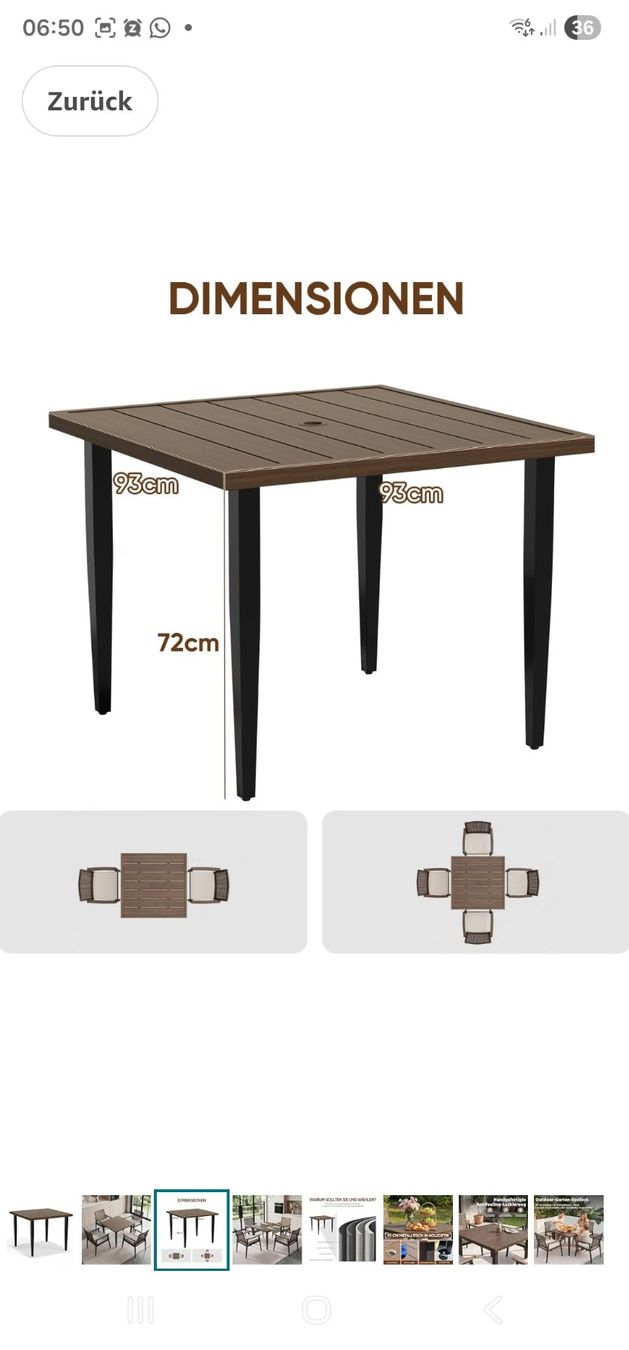 Tavoli: Garten  Tisch 93x93cm – Usato da Emmenbrücke venduto da fel_78fz