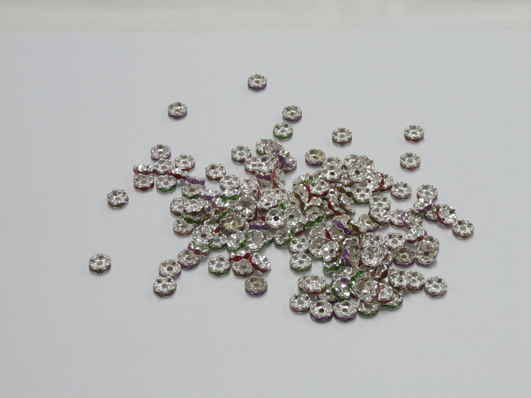 Perle (finte): 150 Strass Rondellen versilbert MIX (239) – Nuovo e nell'imballaggio originale da Blatten b. Naters venduto da Hobschelti