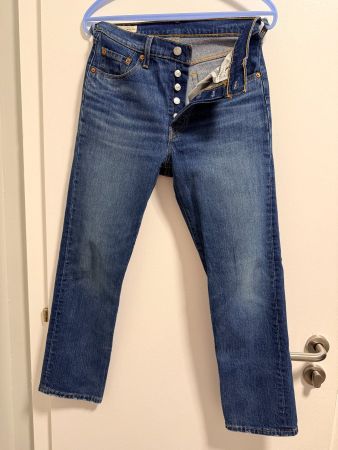 Levi's Premium 501 Jeans W25 L26 Femme Bleu Straight Fit