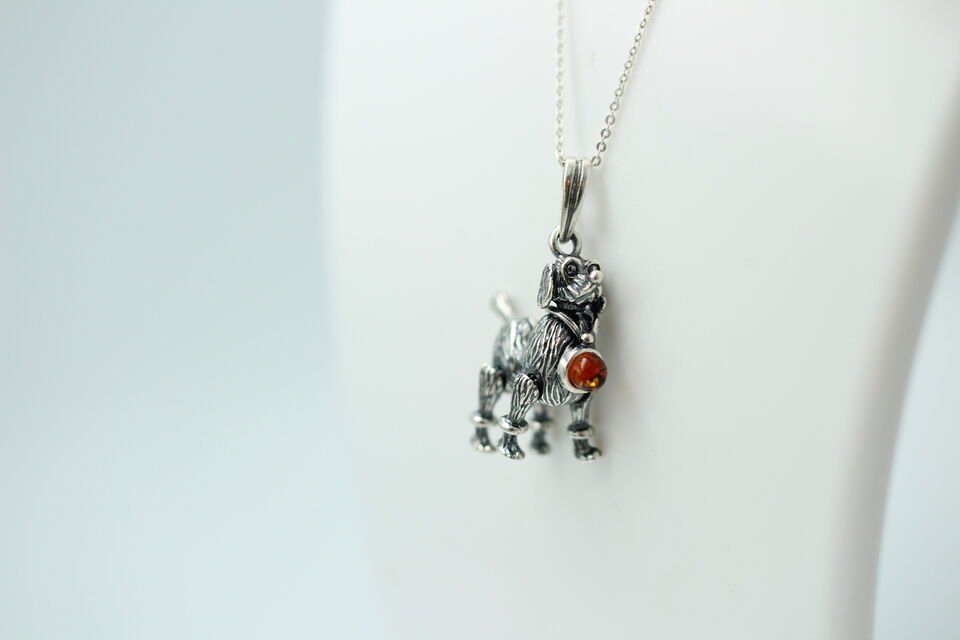 Rimorchi: Silber Bernstein Hund 925 Silber plastisch und beweglich – Nuovo e nell'imballaggio originale da Heiligkreuzsteinach venduto da schmucktime 4