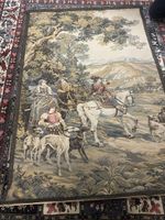 Tapisserie ancienne chasse à cour 195x127