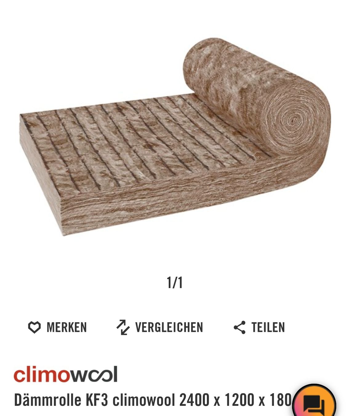Materiale di riempimento: Dämmung climowool 032/ 180 - 9 Rollen à 2.88m2  – Nuovo e nell'imballaggio originale da Nohl venduto da xsc_6pjt
