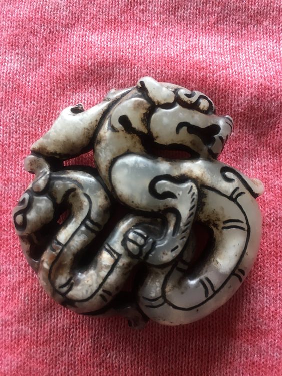 Pendentif/Amulette En Jade Double Face Feng Shui - Neuf Sans Emballage - Chine