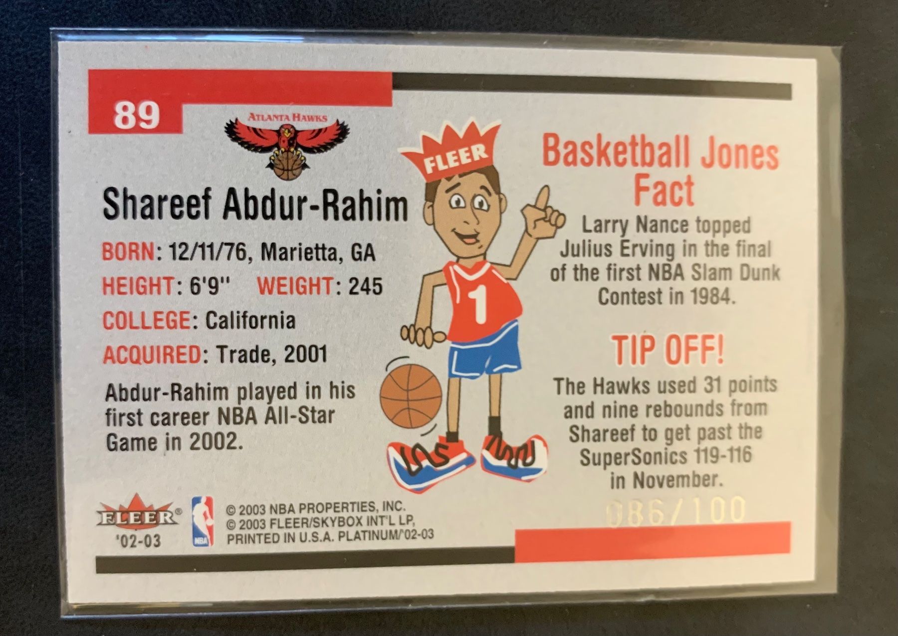 Nba Carte collezionabili: NBA Shareef Abdur Rahim Platinum Card /100 – Nuovo (secondo la descrizione) da Muttenz venduto da joba23 1