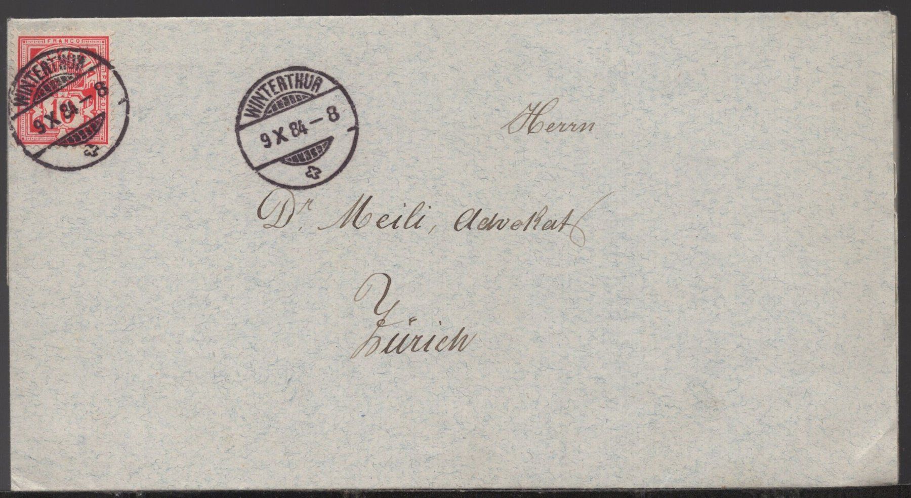 Tutti i francobolli: WINTERTHUR 9.X.84   Vorladung Bezirksgericht – Usato da Aarau venduto da kufi44