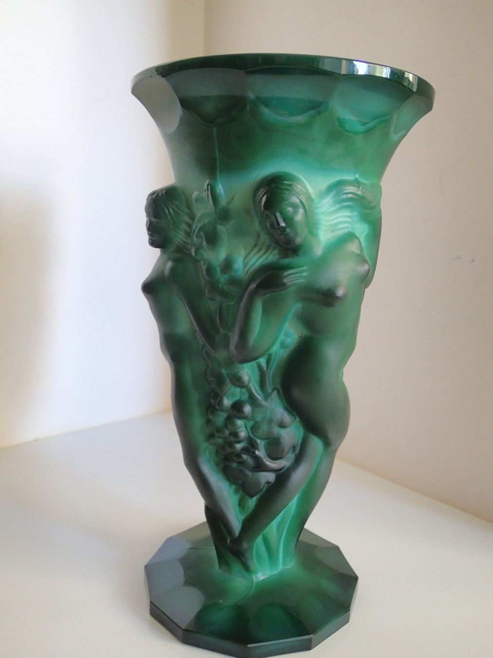 Vasi & Recipienti: VASE Malachitglas    Grösse   21 cm – Usato da Allschwil venduto da Salus17 1