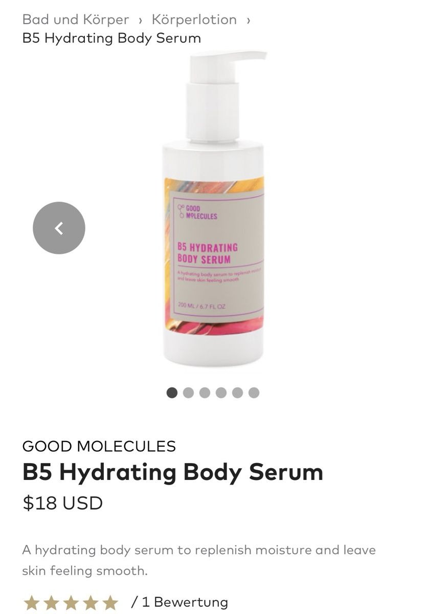 Feuchtigkeitspflege: GOOD MOLECULES B5 Hydrating Body Serum 200ml..  Neu – Neu und originalverpackt aus Zürich von deruja 5