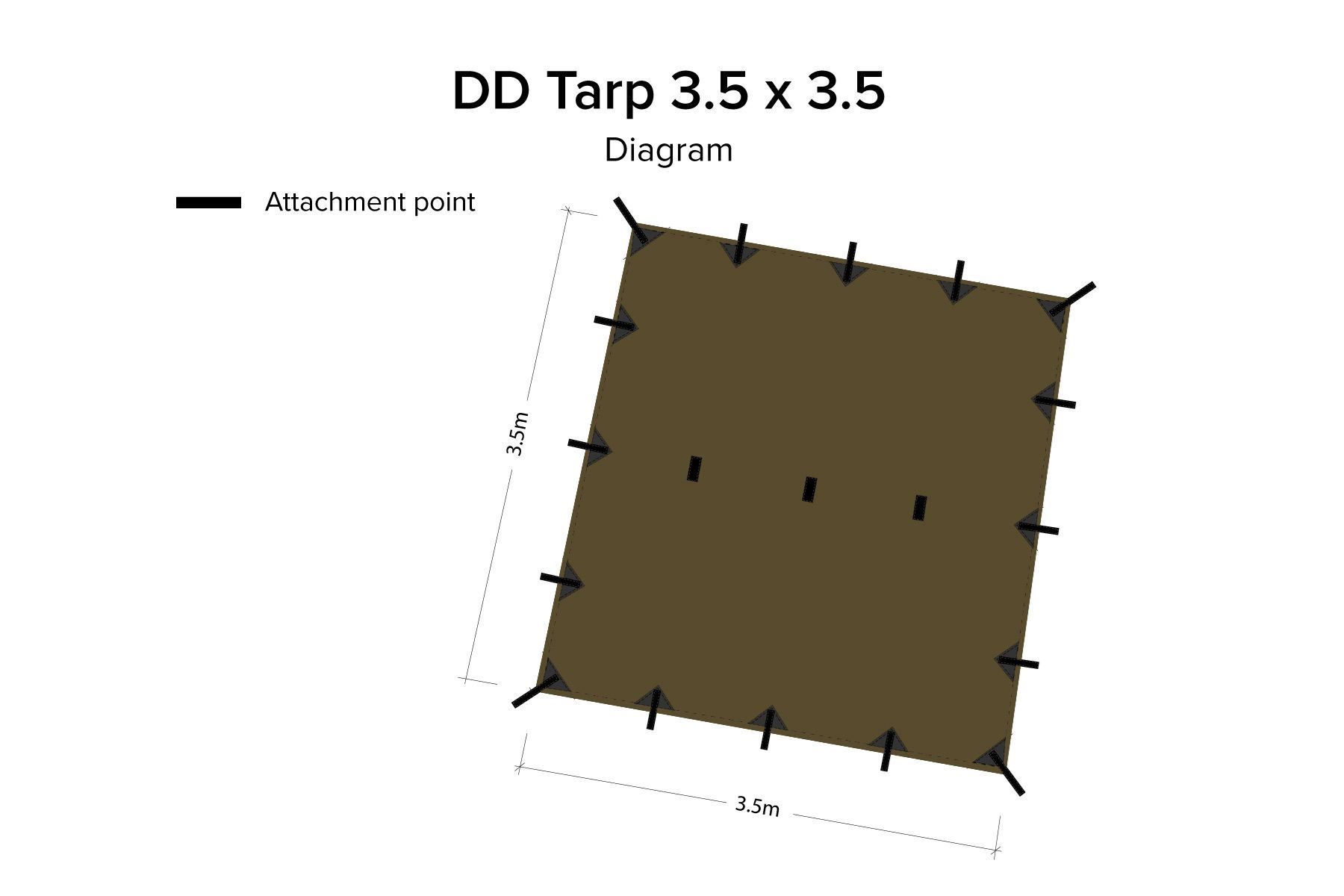 DD Hammocks Altro per Esercito: DD Hammocks Tarp 3,5 x 3,5 Meter braun – Nuovo e nell'imballaggio originale da Tulln venduto da HaengemattenShop 1