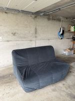 Sofa ausziehbar dunkelgrau Stoff