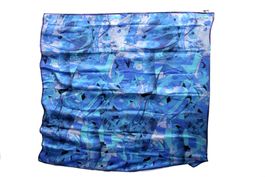Massimo Ravinale, blaues Seidentuch, Grand Foulard 130x140cm