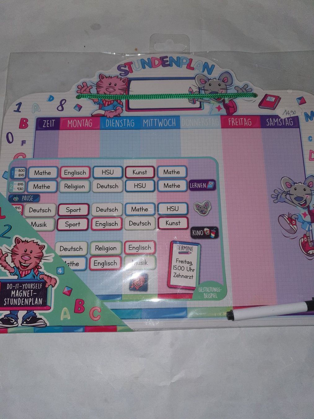 Giochi: Magnet-Stundenplan mit abwischbarem Stift und Magneten – Nuovo e nell'imballaggio originale da Wiler b. Seedorf venduto da Peterundpaul