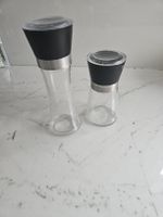 Salz- und Pfeffermühle Set Glas Edelstahl schwarz
