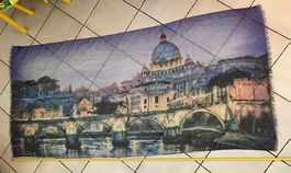 Damenschal - Foulard ROM 190 cm x  90 cm