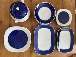 Suisse Langenthal Geschirr Set Kobaltblau – Terrine, Platten