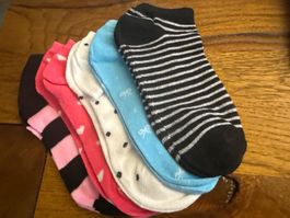 5 x Sneaker-Socken-Frühling-farbenfroh--bequem: Gr.36-40
