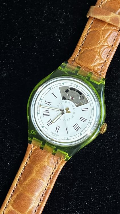 Swatch Montres: Swatch Automatic Uhr mit Lederband, Vintage, Rarität! – Neuf (Voir description) à Grenchen par chththl
