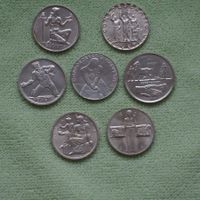 Sehr schöne Silber Gedenkmünzen, komplettes Set  7x 5 Fr.Unz
